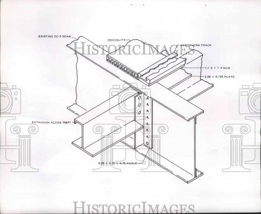 1960 Press Photo Stringers Inverted J Seat Tracks Rest on Goodyear Aircraft-Historic Images