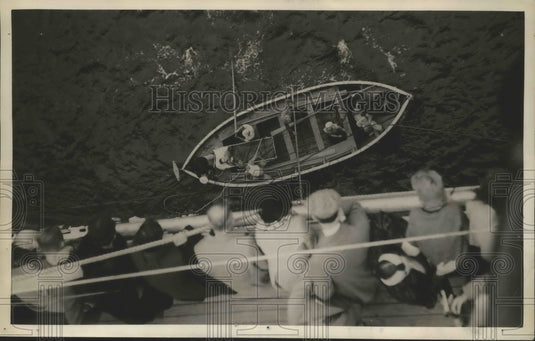 1937 Rowboat from US Freighter Silver Sword Rescued by Manhattan - Historic Images