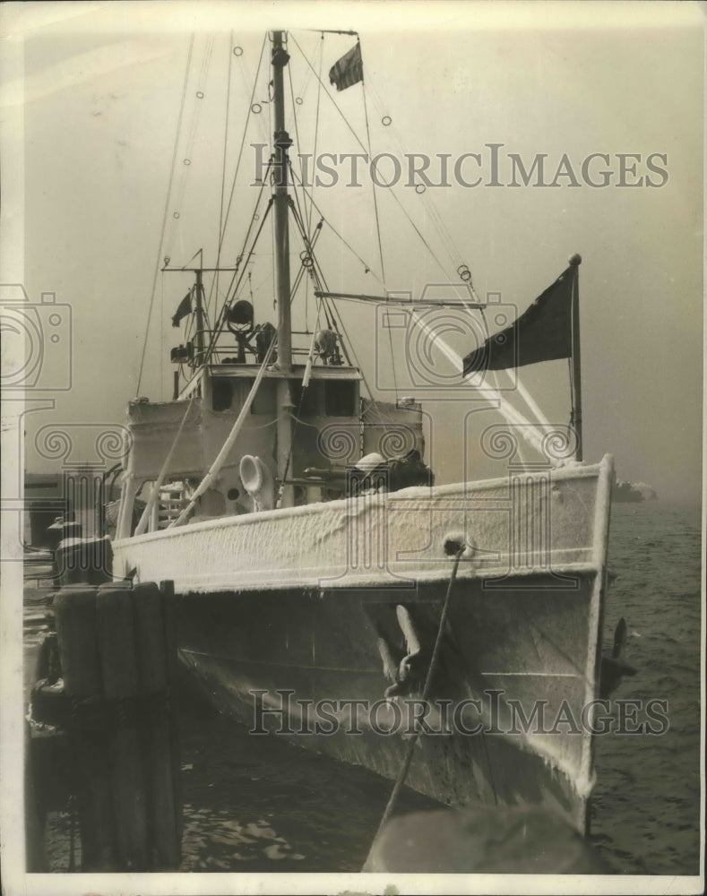 1930 Press Photo Coast Guard Cutter Marion Arriving in NY from London-Historic Images