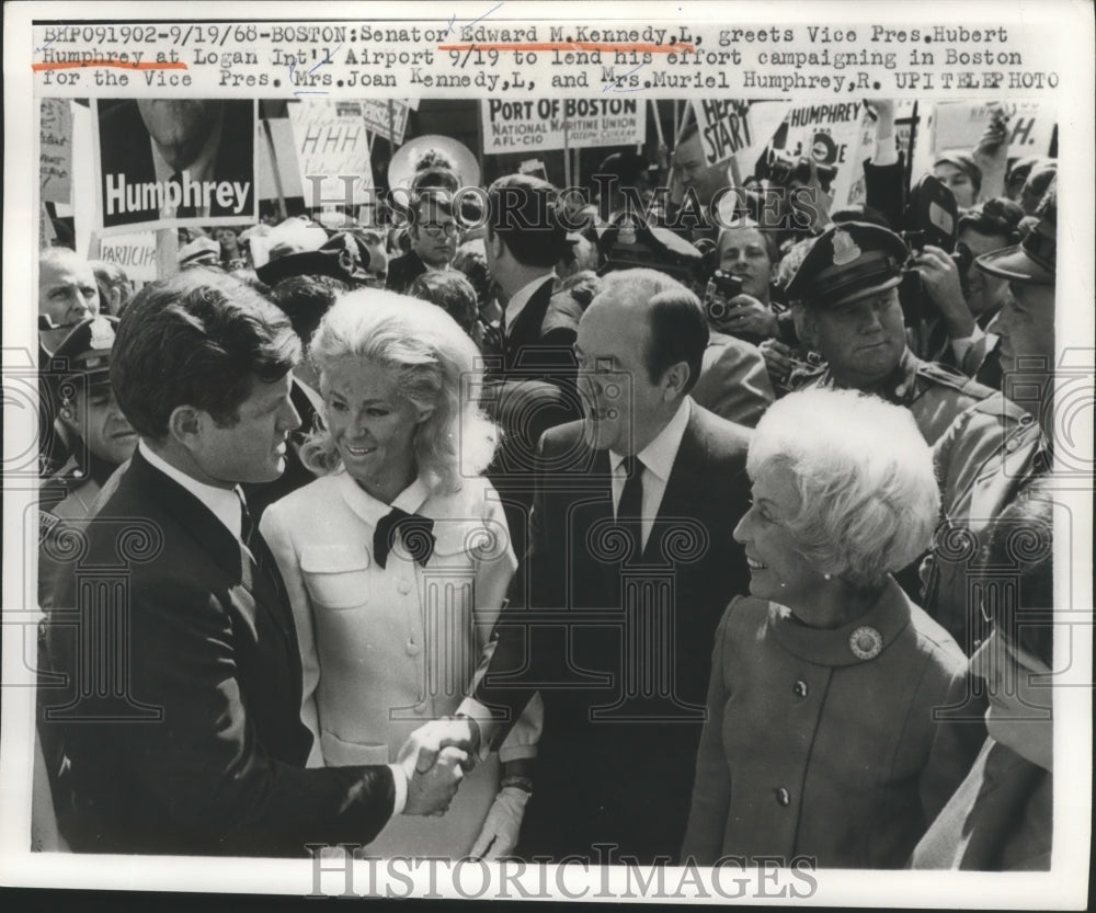 1968 Press Photo Senator Edward Kennedy and Vice President Hubert Humphrey-Historic Images