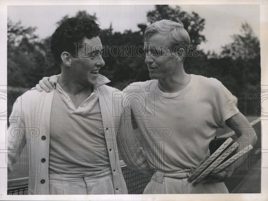 1938 Press Photo Sidney Wood Beats A.Ronald Lubin in Seabright Tennis Tournament - Historic Images