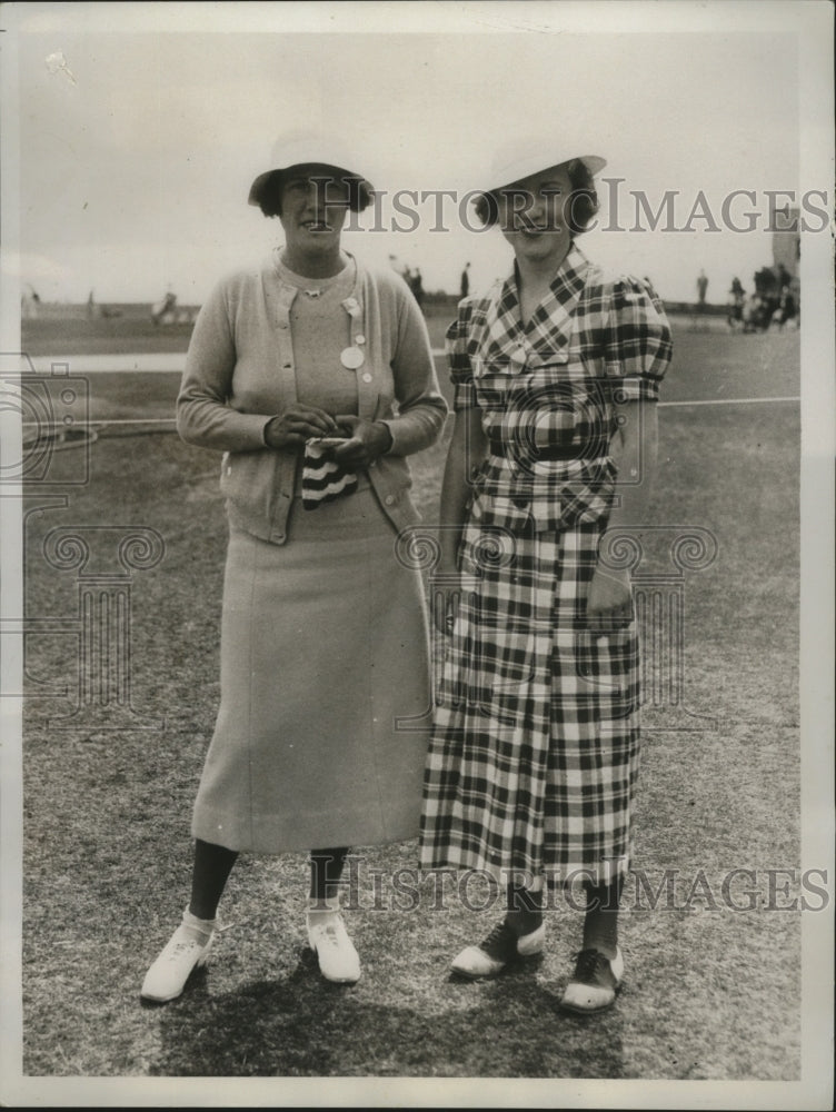 1934 Press Photo Mrs Clinton Dow & daughter, Betty Stewart at North-South tourn - Historic Images