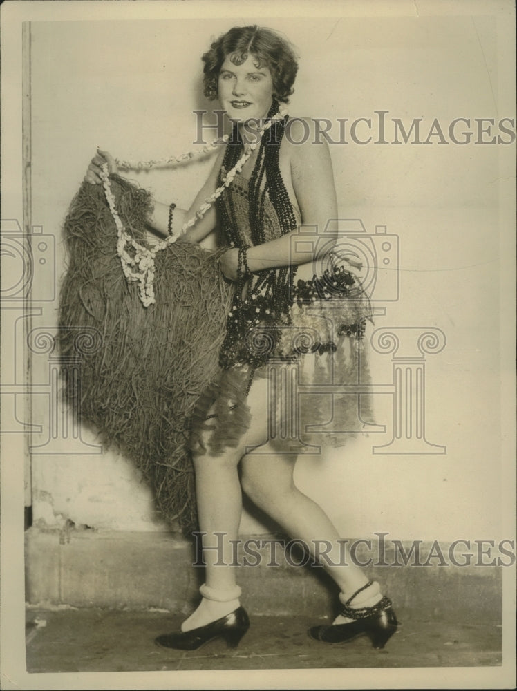 1926 Press Photo Lydia St. Francis Wearing Skirt Made of Motion Picture Films-Historic Images