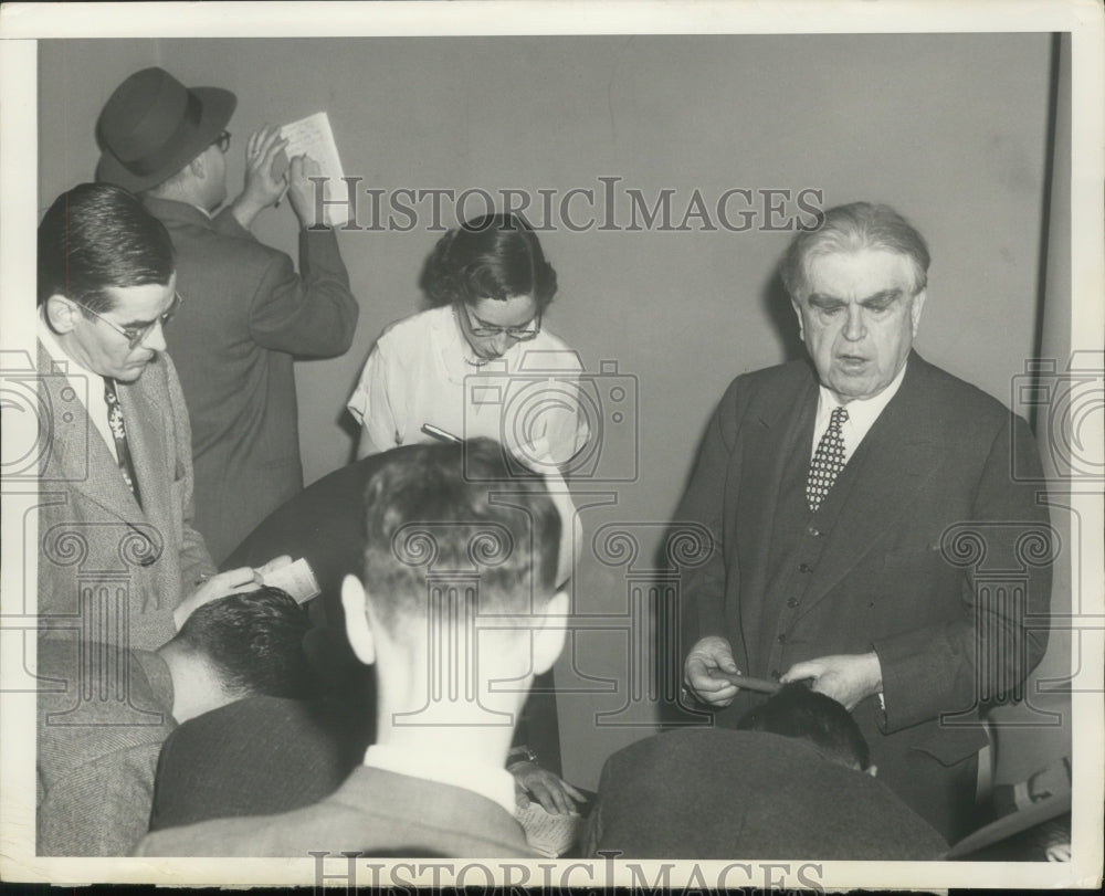 1950 Press Photo United Mine Workers President John Lewis at News Conference - Historic Images