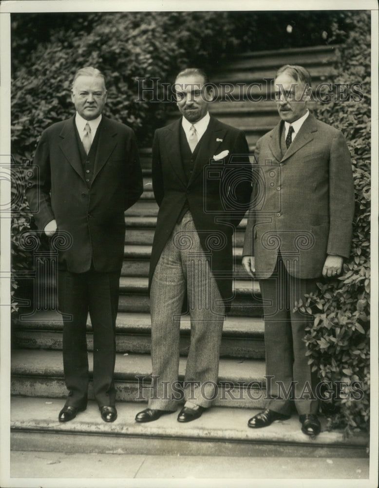 1931 Press Photo President Herbert Hoover Visited by Dino Grandi of Italy - Historic Images