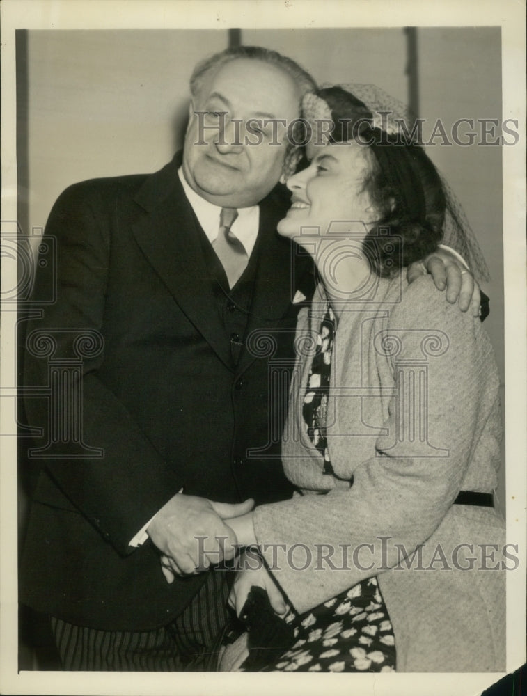 1940 Press Photo Novelist Ludwig Lewisohn married Edna Manley in Baltimore MD - Historic Images