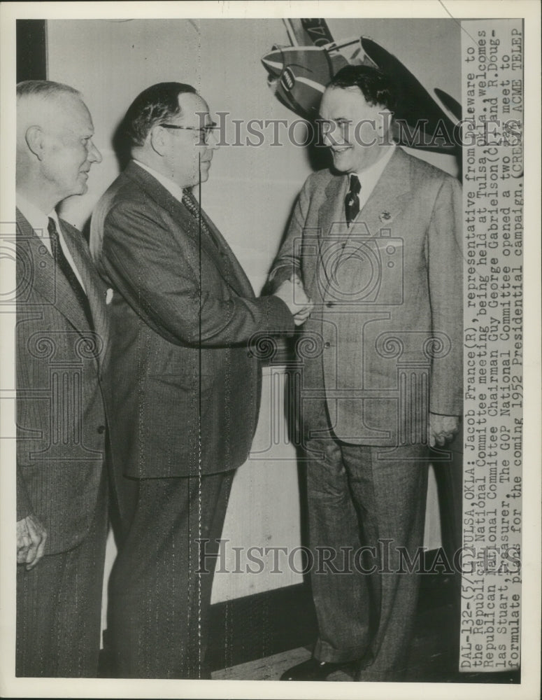 1951 Jacob France Welcomes Republican Chairman Guy George Gabrielson - Historic Images