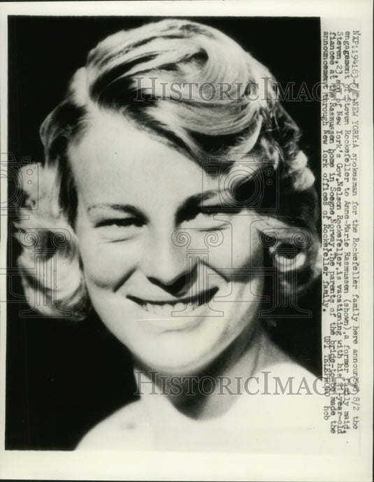 1959 Former Maid Anne-Marie Rasmussen To Wed Steven Rockefeller - Historic Images