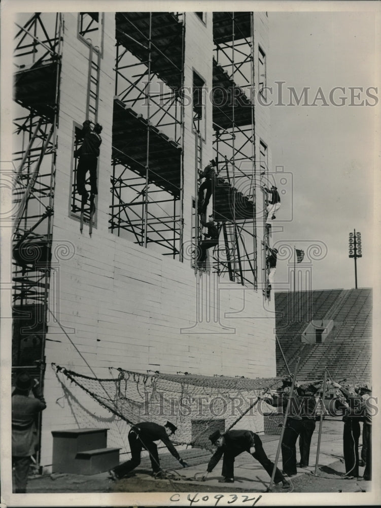 1937 Press Photo Men Compete in First National Firefighters Tournament-Chicago - Historic Images