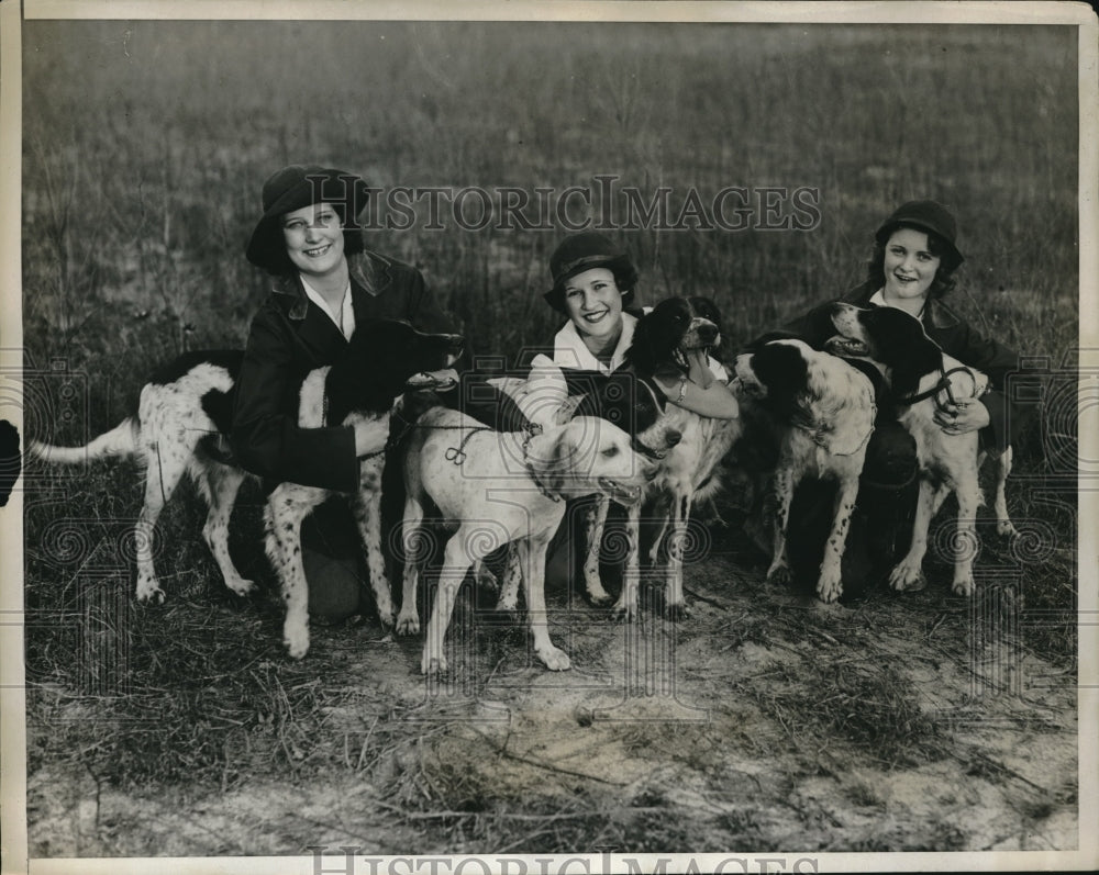 1932 Press Photo Georgia Peaches at The Girls Hunting Club of Augusta, Georgia - Historic Images