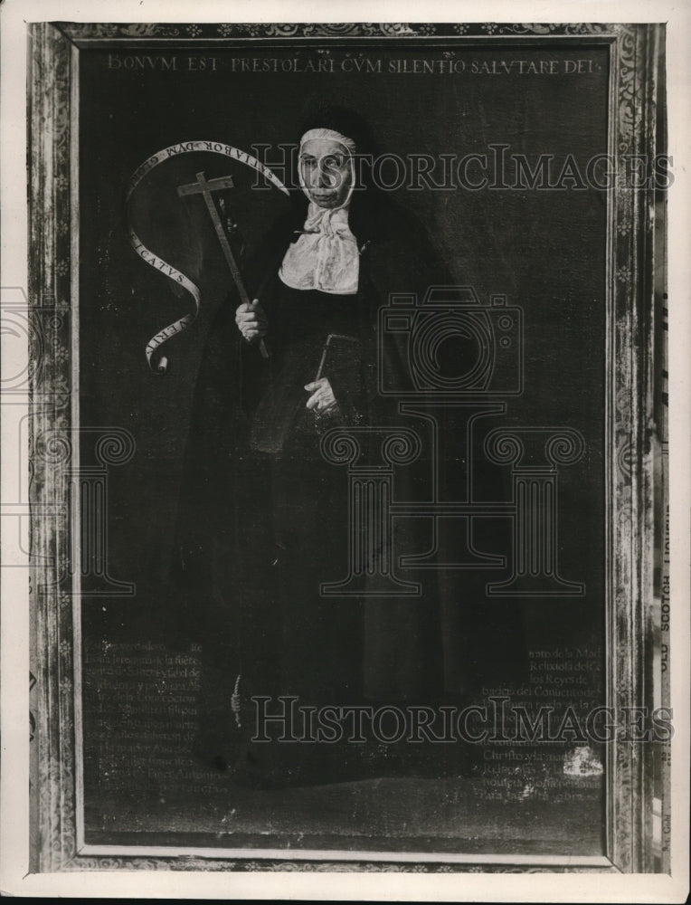 1927 Press Photo Painting of Sister Jeronima de la Fuente by Artist Velasquez - Historic Images