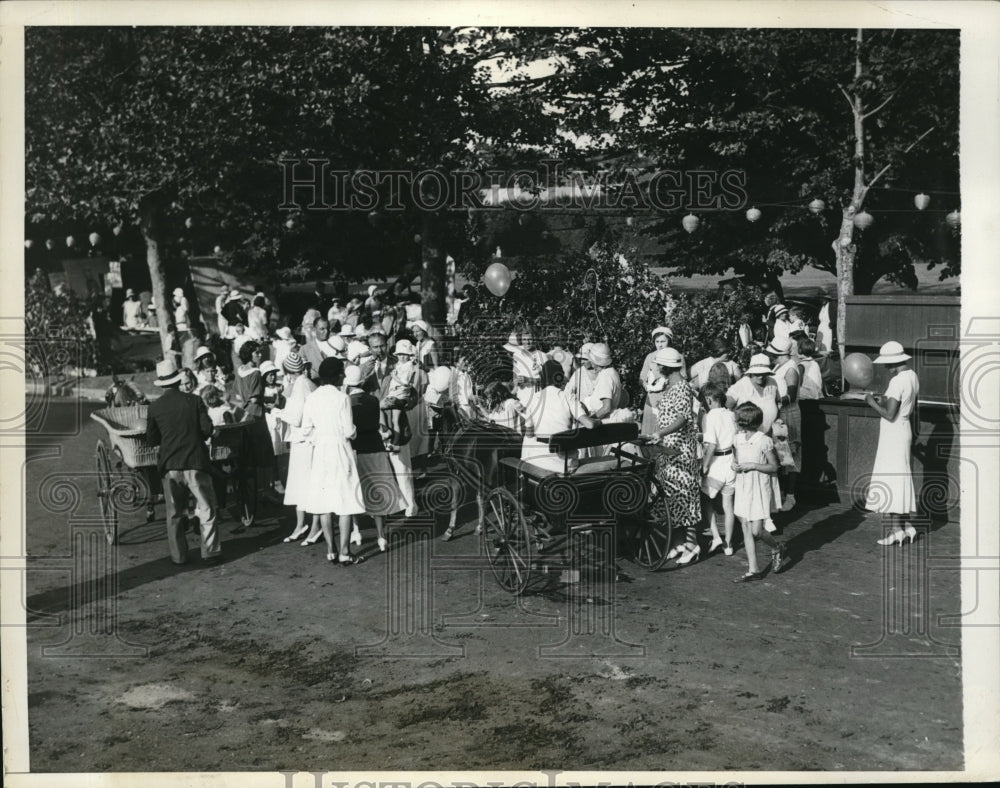 1932 Press Photo Pony Carts for Kiddies at Southampton Street Fair on Long Isl. - Historic Images