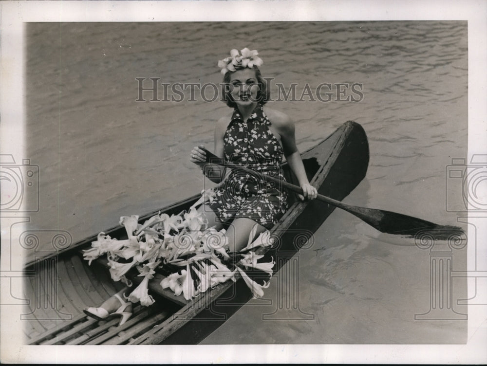 1937 Press Photo Frances Wells, Daughter of Carveth, Bermuda&#39;s Easter Lily Queen - Historic Images