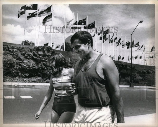 1968 Press Photo Husband and Wife of Swiss Track Team, Sieglinde & Ernst Ammann - Historic Images