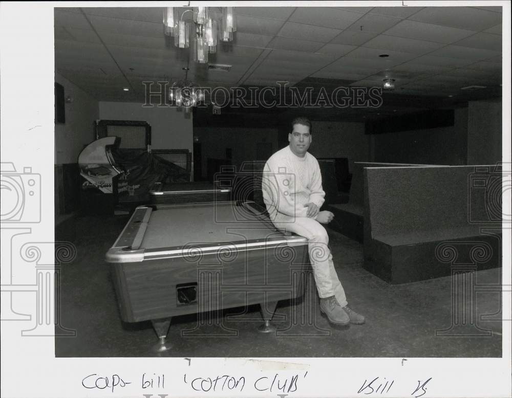 Press Photo Man at Cotton Club Billiards Table - nht05450 - Historic Images