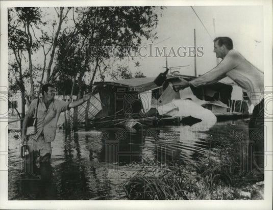 1969 Workers Plowing Through Debris After Hurricane Camille - Historic Images