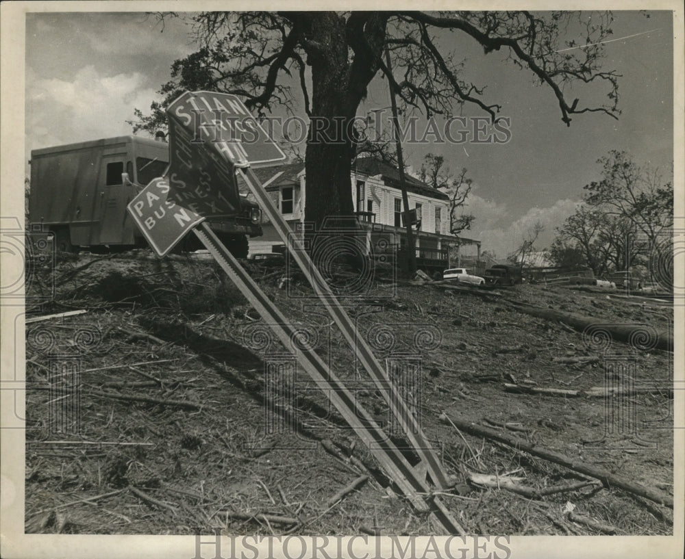 1969 Press Photo Hurricane Camille - View of destruction in Pass Christian. - Historic Images