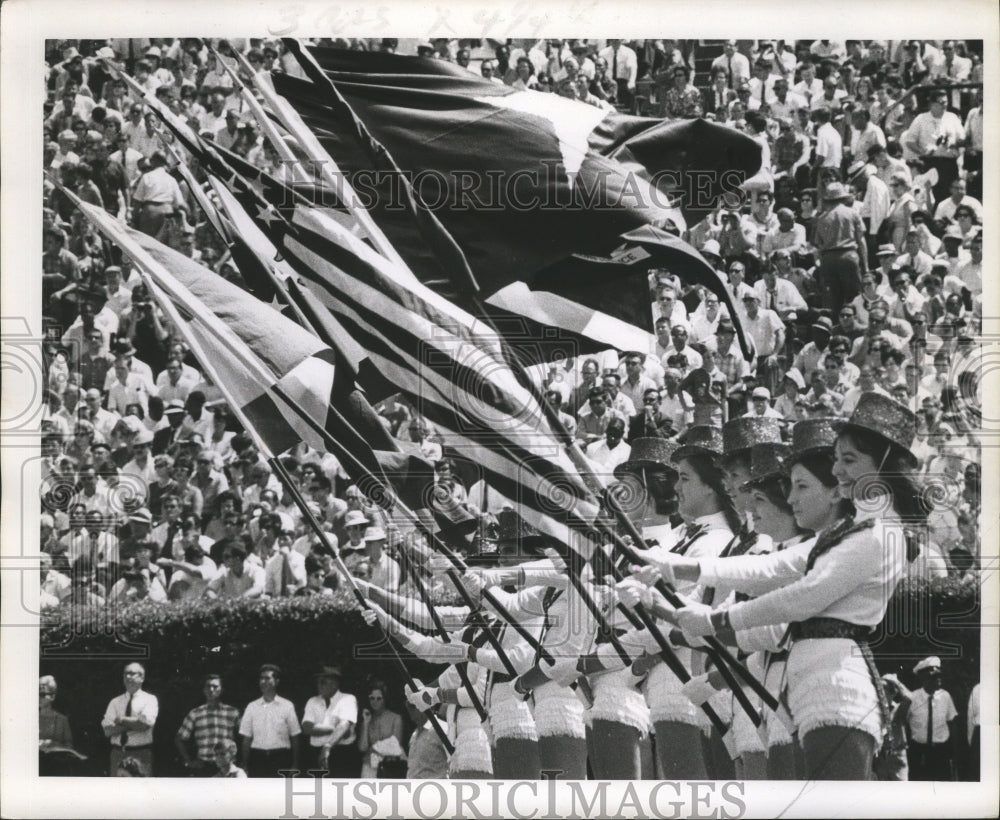 1967 Flags Waved At New Orleans Saints Halftime Show - Historic Images