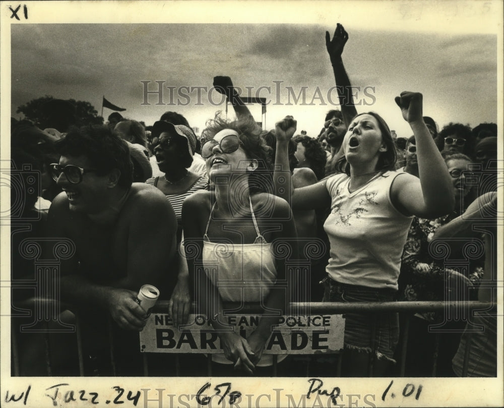 1987 Audience Cheers During New Orleans Jazz and Heritage Festival - Historic Images