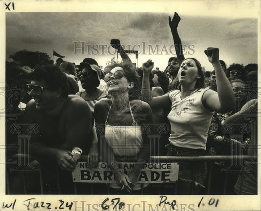 1987 Audience Cheers During New Orleans Jazz and Heritage Festival - Historic Images