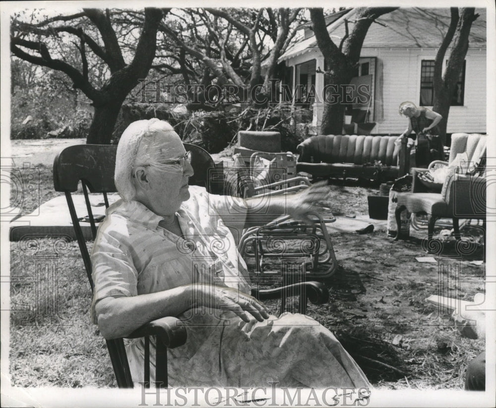 1969 Hurricane Survivor Mrs. T.J White Views Water - Historic Images