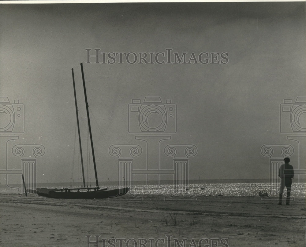 1980 Boat on the Beach at Pass Christian, Hurricane Camille - Historic Images