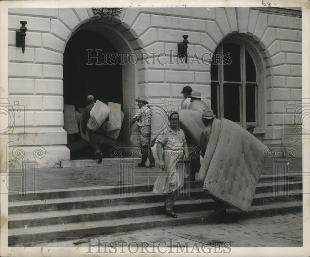 1950 Mattresses are Taken to Saint Bernard Shelter for Coming Storms - Historic Images