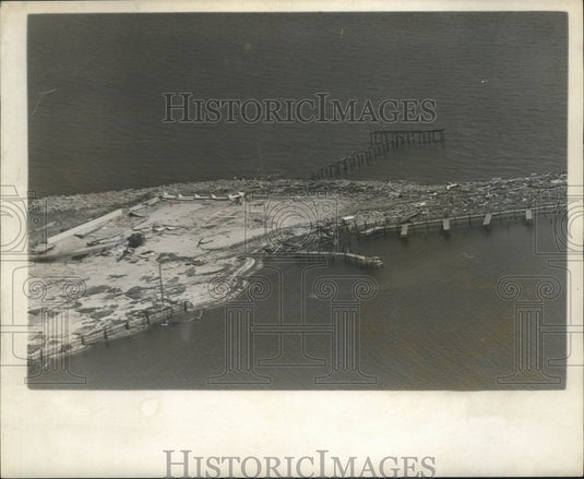 1969 Press Photo Damage Along Docks After Hurricane Camille - noa00856 - Historic Images