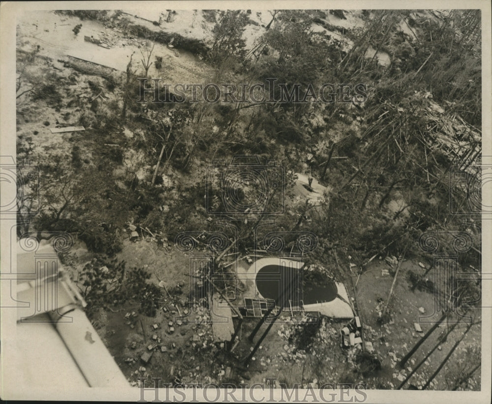 1969 Press Photo Pool Surrounded by Debris After Hurricane Camille - noa00890 - Historic Images