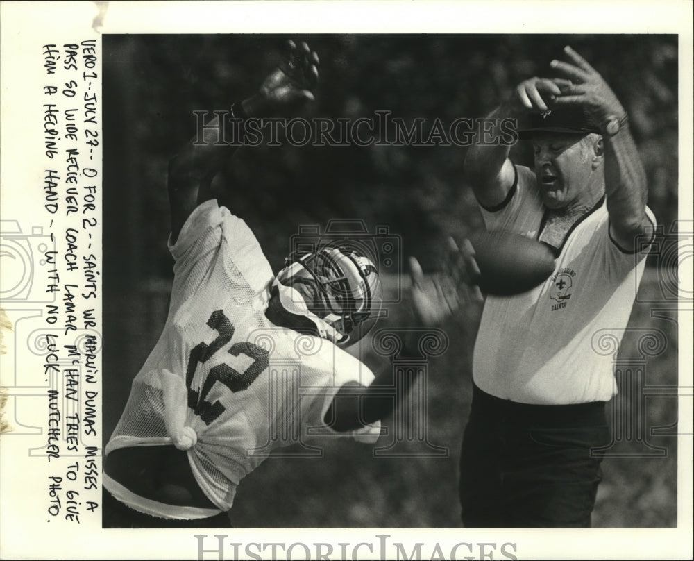 1988 Marvin Dumas Wide Receiver New Orleans Saints Misses Pass - Historic Images