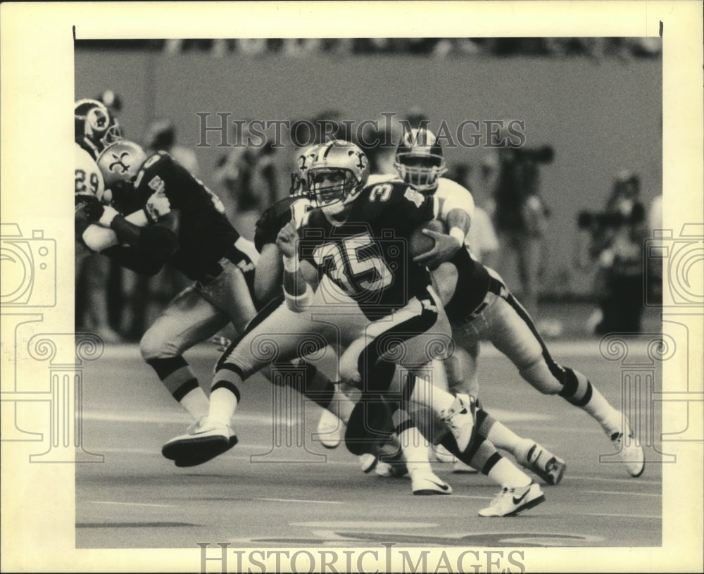 1990 New Orleans Saints&#39; Player Runs with Football - Historic Images