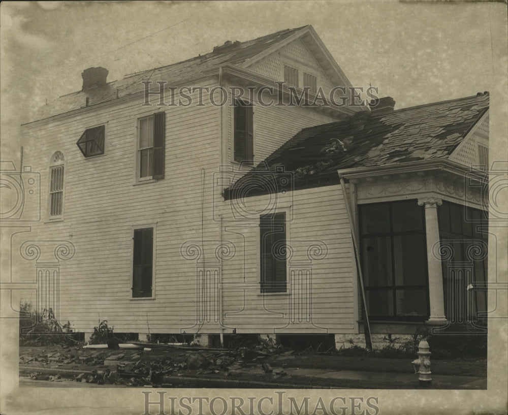 1965 Hurricane Betsy - Roof damage to a home. - Historic Images