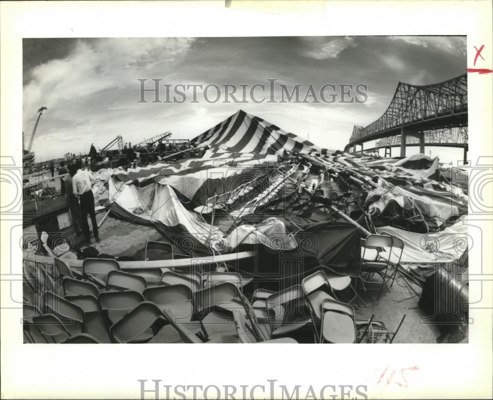 1989 Jazzfest Damage on Tent Due to Bad Weather New Orleans - Historic Images