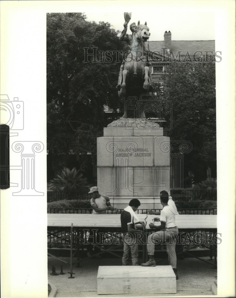 1988 Inmates Make Sure the Stage is Clean on Jackson Square - Historic Images