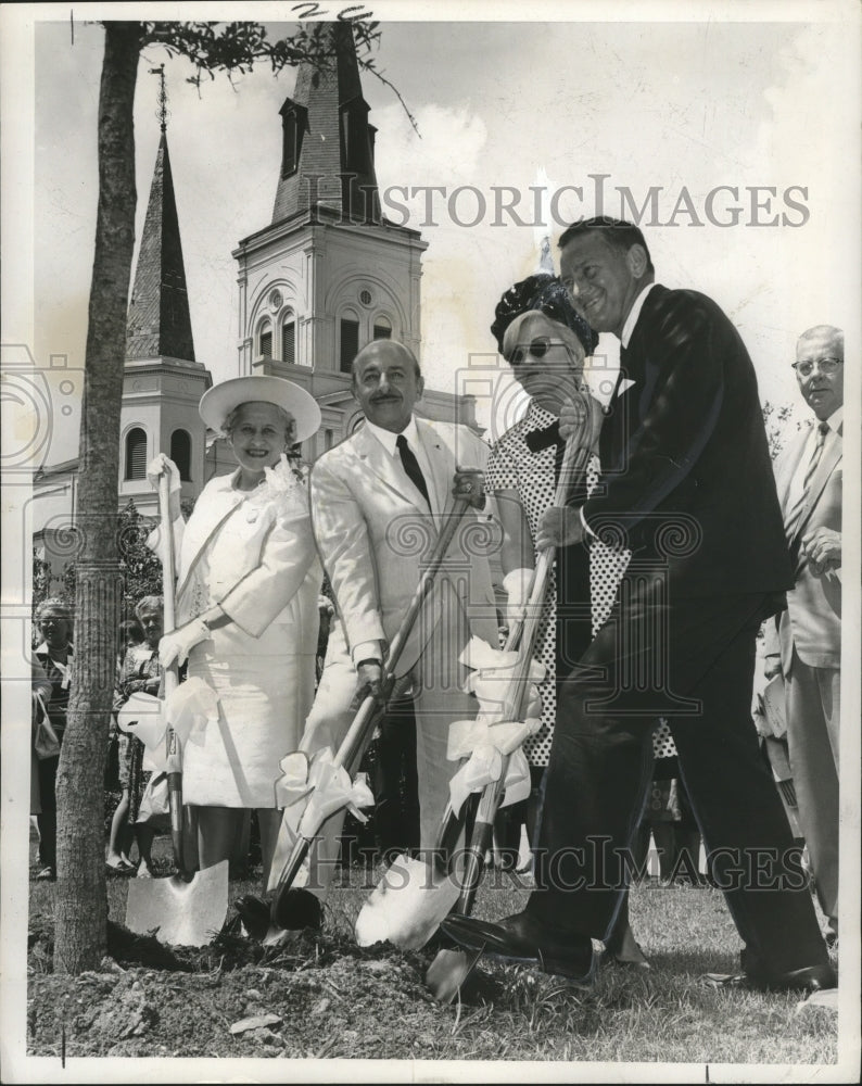 1966 Planting Trees in Jackson Square After Hurricane Betsy - Historic Images