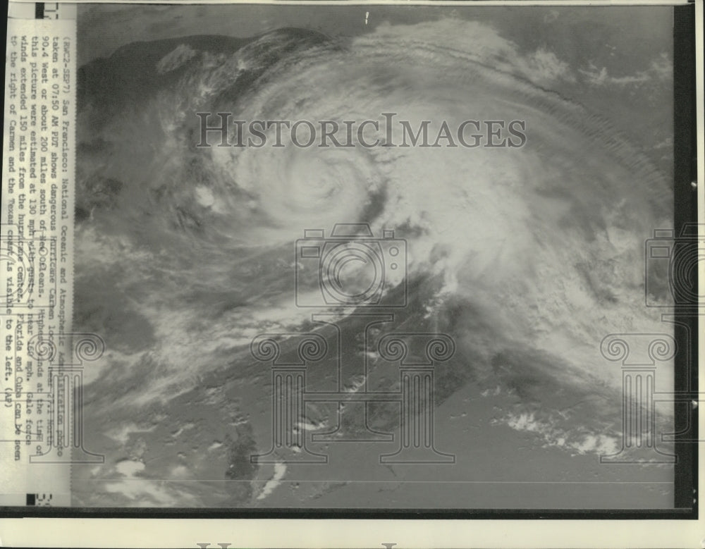 1974 Press Photo Hurricane Carmen Approaching New Orleans, Louisiana - noa01354 - Historic Images