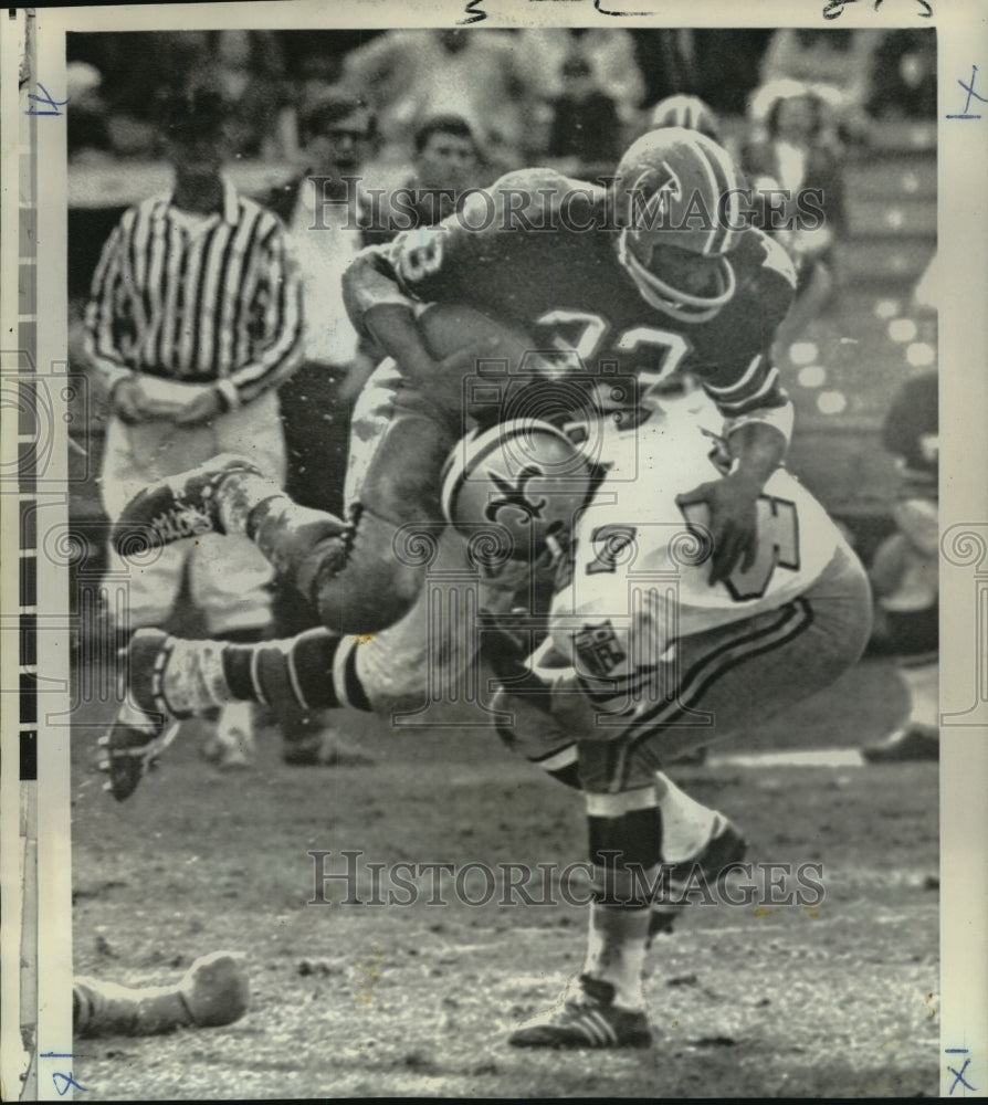 1969 Press Photo New Orleans Saints-Falcon first down RB Cannonball Butler - Historic Images