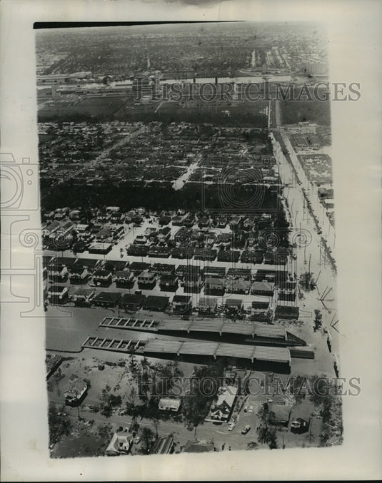 1965 Press Photo Aerial View of Flooded New Orleans East - Historic Images