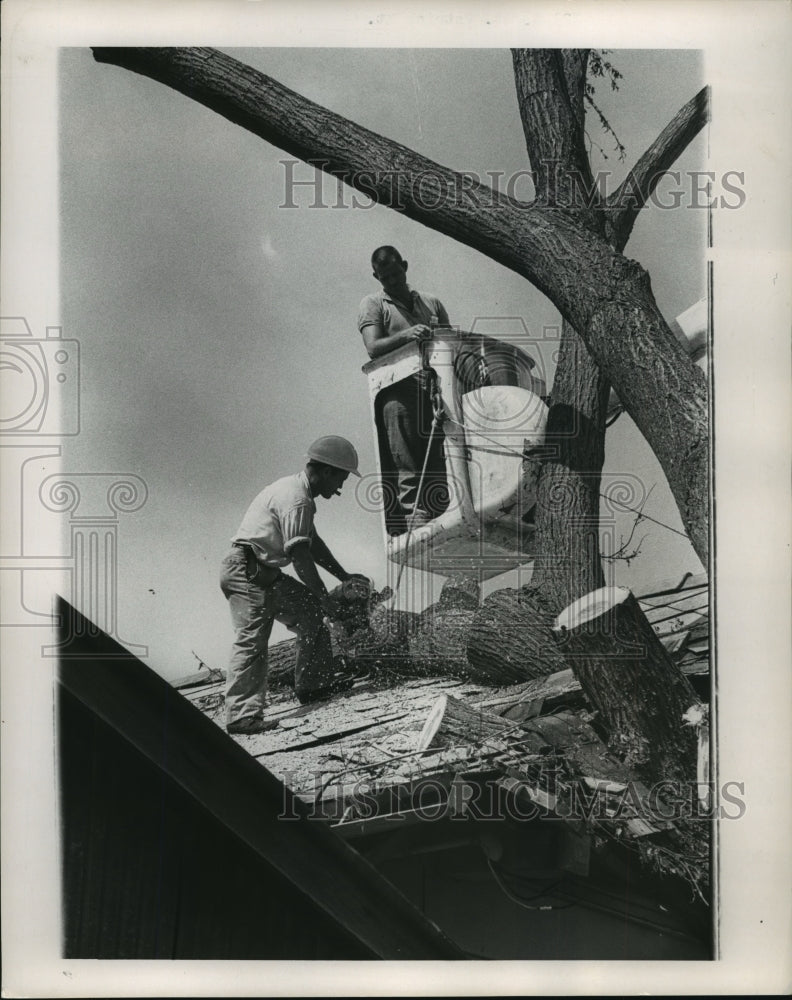 1955 Hurricane Betsey- Damage caused by Hurricane Betsey. - Historic Images