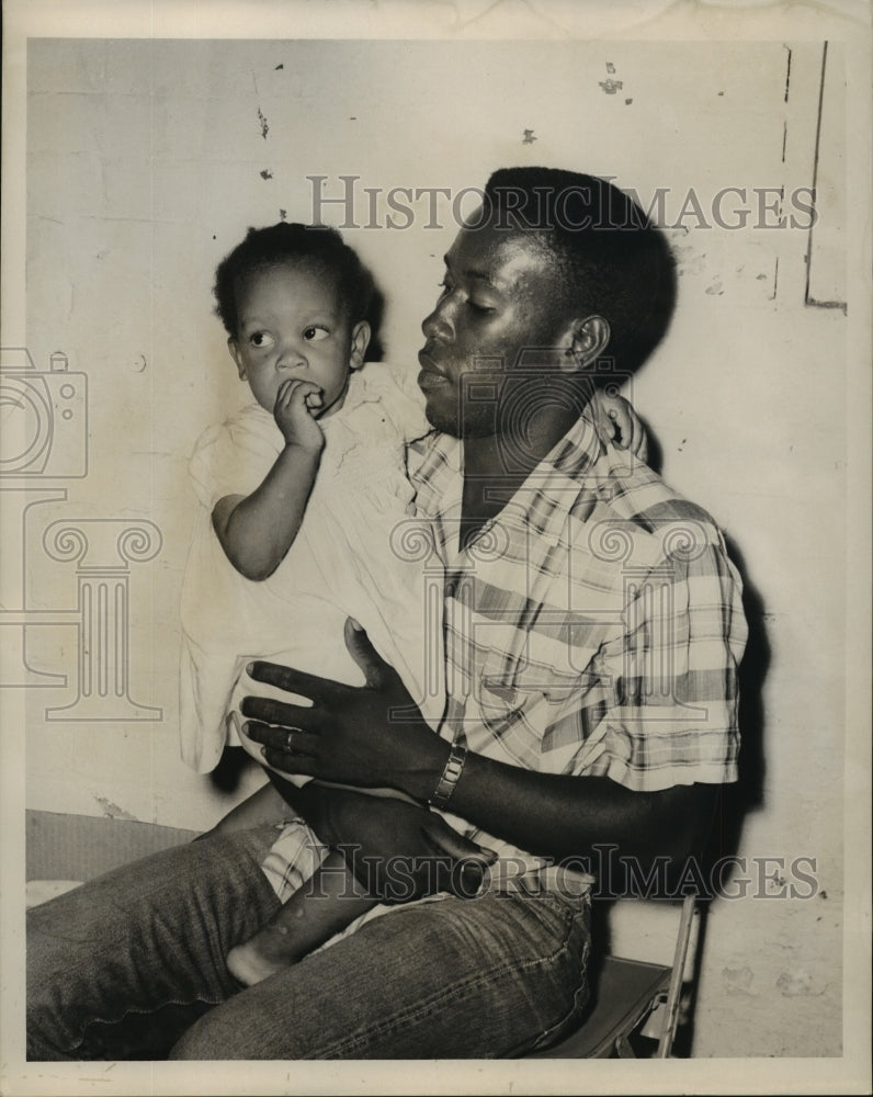 1965 Hurricane Betsy - Refugee Dad &amp; Daughter Sit and Wait - Historic Images