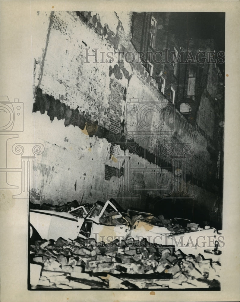 1965 Demolished Car Under Bricks Hurricane Betsy New Orleans - Historic Images