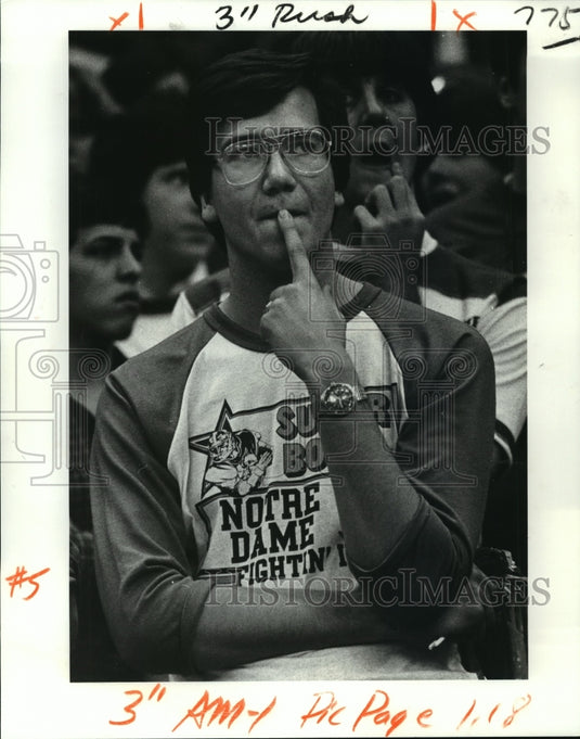 1981 Press Photo Notre Dame Fan at the Sugar Bowl - noa01775 - Historic Images