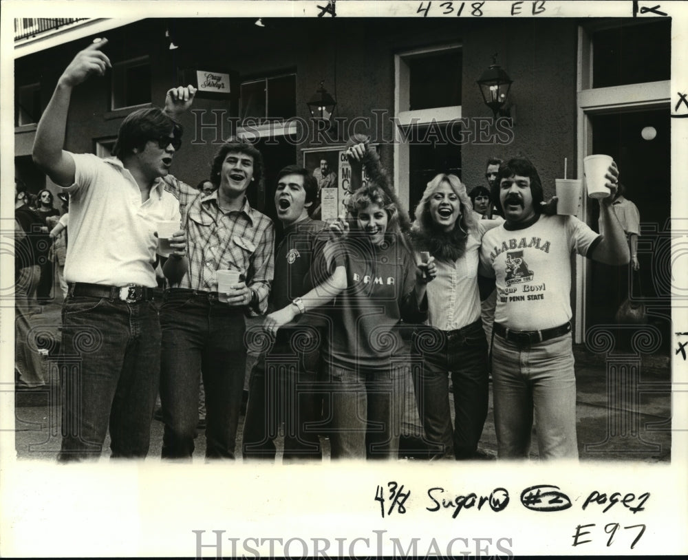 1979 Press Photo Sugar Bowl University of Alabama Fans on Bourbon Street - Historic Images