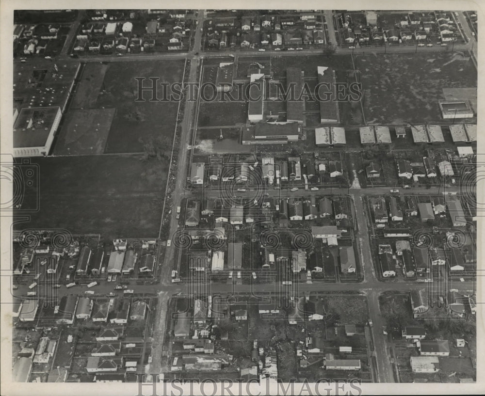 1965 Hurricane Betsy - Aerial View of Lawless School in New Orleans - Historic Images