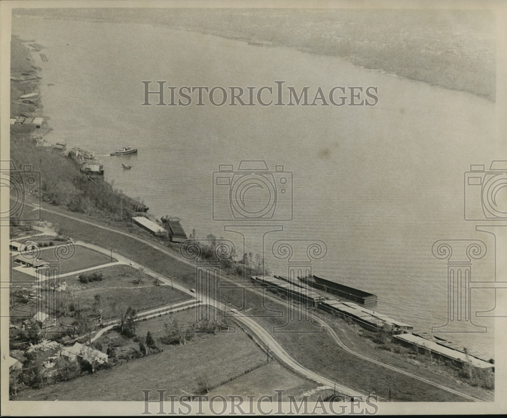 1965 Hurricane Betsy- Aerial view of ships grounded by Hurricane Bet - Historic Images