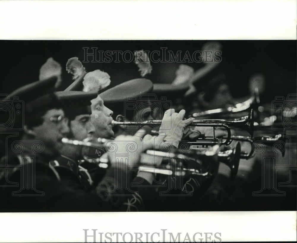 1981 Press Photo Sugar Bowl - The Notre Dame band plays during the game. - Historic Images