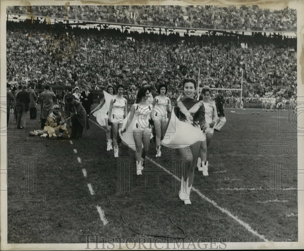 1960 Sugar Bowl - Color guard gets ready for halftime ceremonies. - Historic Images