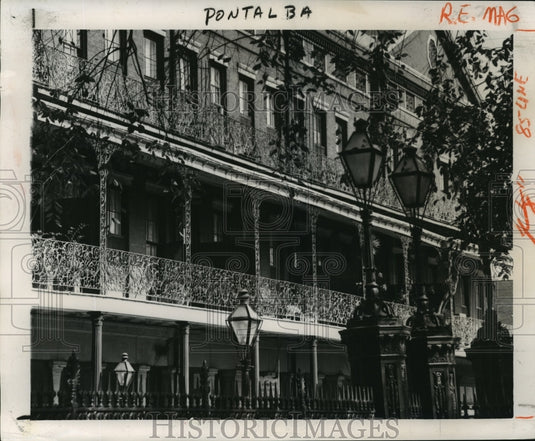 1965 New Orleans Pontalba Apartments with Iron Lace Rail - Historic Images