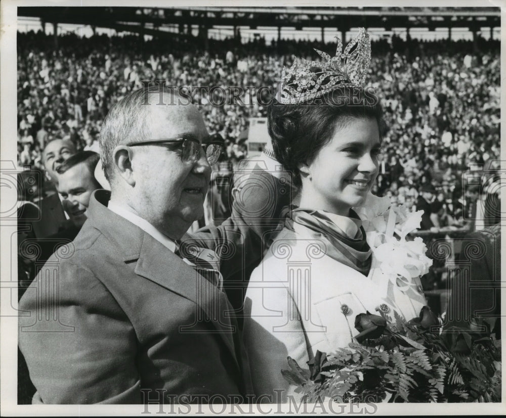1968 Sugar Bowl - Sugar Bowl queen with Escort at Game - Historic Images