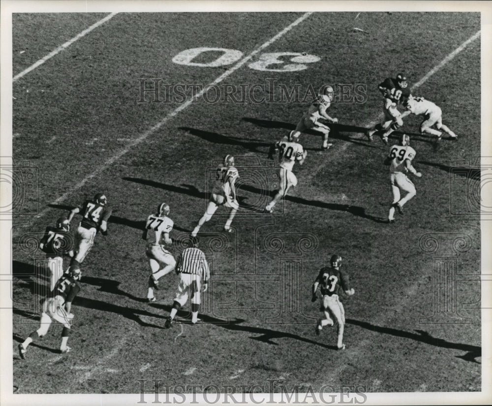 1969 Press Photo Defense Goes After Player During Sugar Bowl - noa02565 - Historic Images